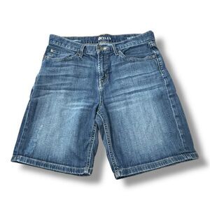 Stylus Bermuda Blue Denim Stretch Medium Wash Mid Rise Shorts Women’s Size 8